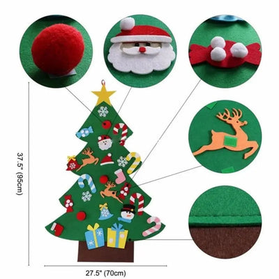 Fidtoy Felt Christmas Tree for Kids – 37in DIY Holiday Decor with 26 Interactive Felt Ornaments