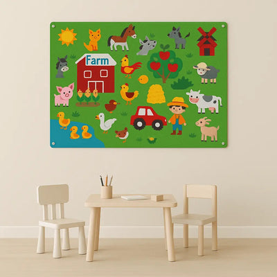 Fidtoy Interactive Farm Kit – Tablero de Fieltro Montessori para Cuentacuentos y Aprendizaje Temprano de Niños Pequeños