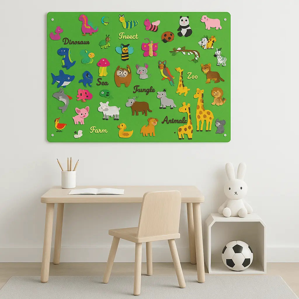 Fidtoy Interactive Farm Kit – Tablero de Fieltro Montessori para Cuentacuentos y Aprendizaje Temprano de Niños Pequeños