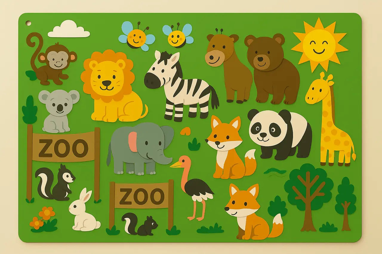 Fidtoy Interactive Farm Kit – Tablero de Fieltro Montessori para Cuentacuentos y Aprendizaje Temprano de Niños Pequeños