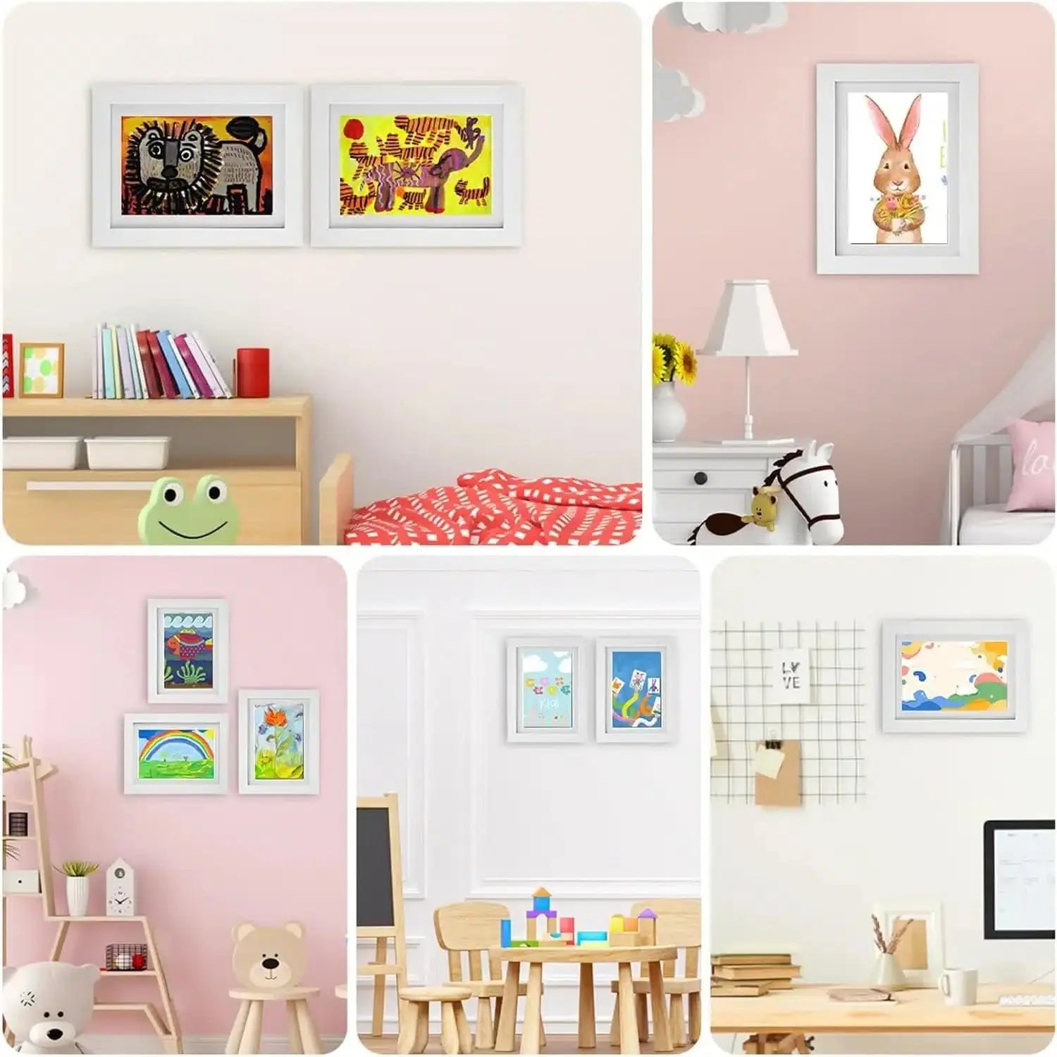 Fidtoy Frame for Children's Drawings – Large Capacity Magnetic Front Art Display for Kids