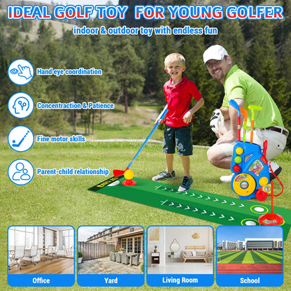 Golf Clubs Toy Set Outdoor Indoor Sports Garden Play Game Toy for Toddlers 3 4 5 Years Old
