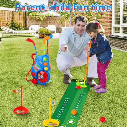 Golf Clubs Toy Set Outdoor Indoor Sports Garden Play Game Toy for Toddlers 3 4 5 Years Old