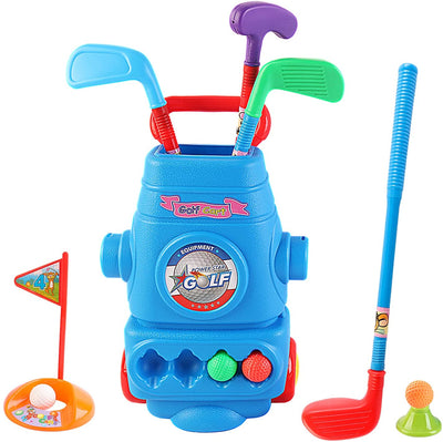 Kit de Golf Amusant pour Jeunes Golfeurs Débutants – Comprend Clubs de Golf, Chariot, Trous et Balles de Jeu
