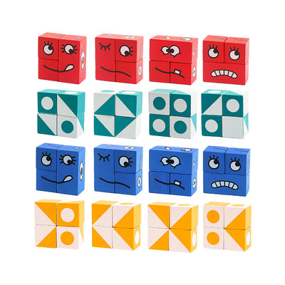 Geometric Emoji Cube game - Montessori Educational Toys