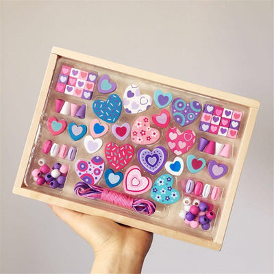 Fidtoy Papillon Perles en Bois pour la Fabrication de Bijoux pour Enfants