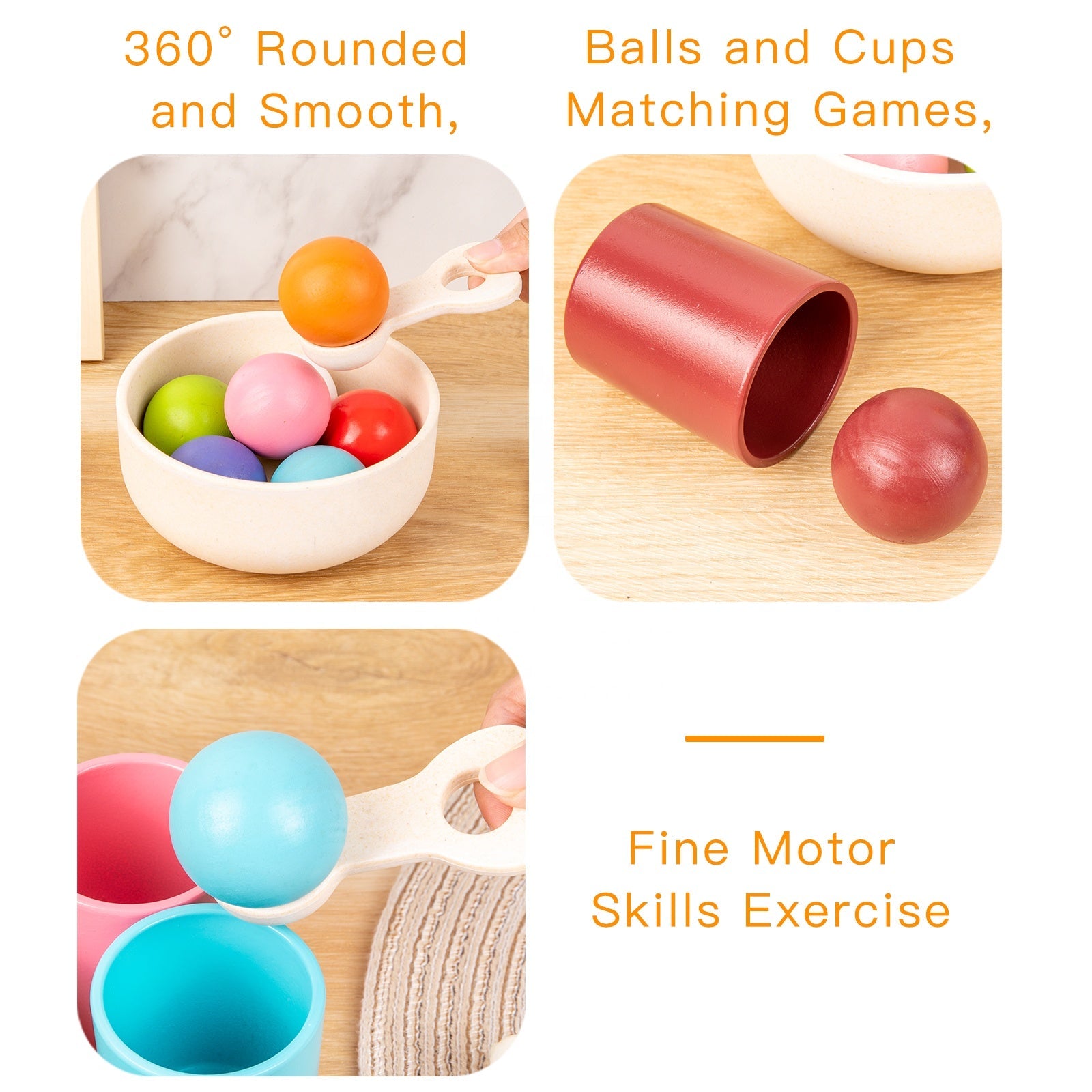 Montessori Scooping Colour Sorter Cups and Balls and bowl