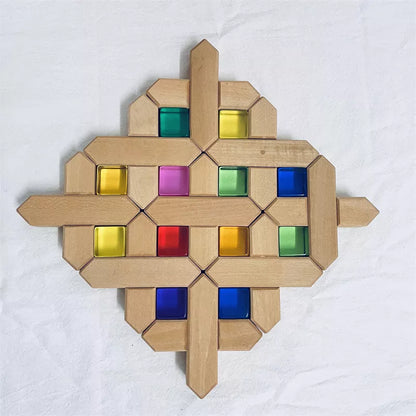 Basswood Building Set X Shape Blocks 32PC