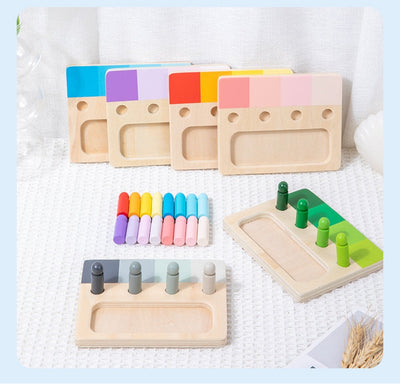 Juegos de paletas a juego con clavijas de color degradado