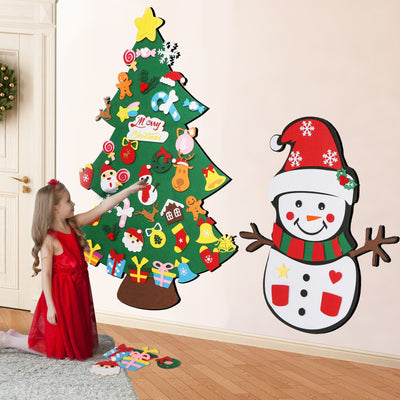 Sapin de Noël en feutre avec 32 pièces