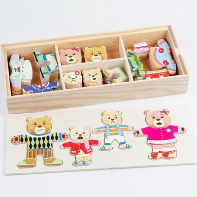 Jouets puzzle en bois Montessori Animaux pour enfants - Jouet éducatif pour bébés et enfants
