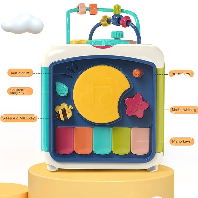 Fidtoy Interactive Baby Activity Cube – Musical Sensory Learning Cube with Piano Keys, Xylophone, Shape Sorting, Motion Sounds, Lights, and 28+ Melodies