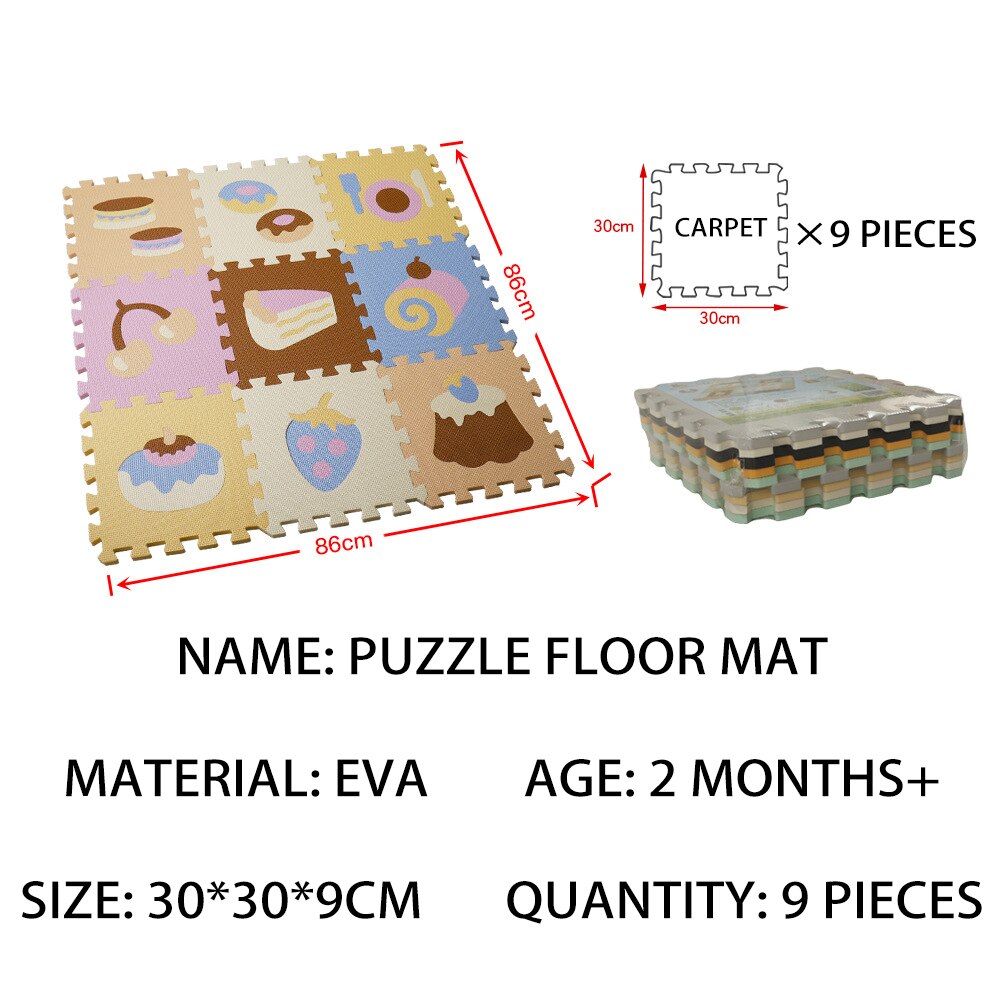 Tapis de sol éducatif en mousse avec puzzles d'animaux