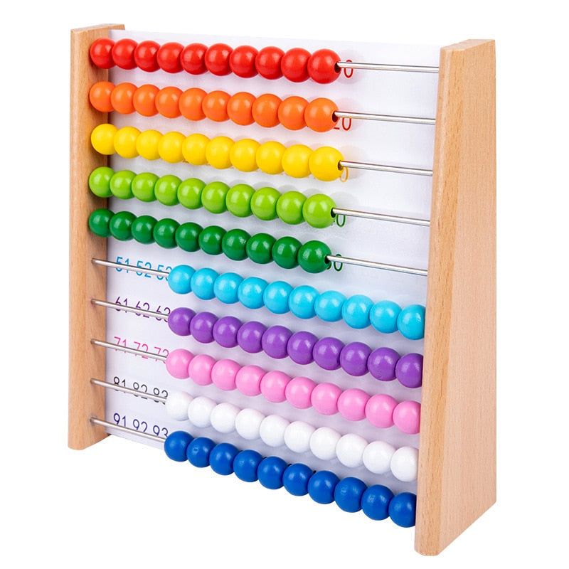 Fidtoy Wooden Montessori Abacus for Kids – Early Math Learning, Counting & Color Recognition Toy for Toddlers Age 3-6