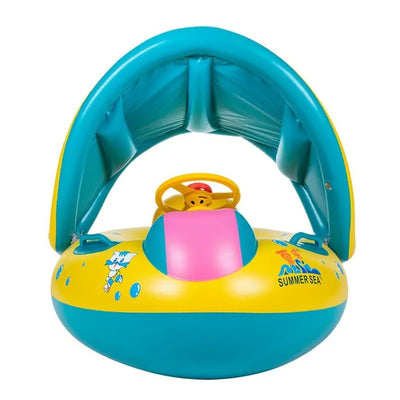 Flotador hinchable para bebé con parasol