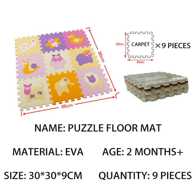 Tapis de sol éducatif en mousse avec puzzles d'animaux