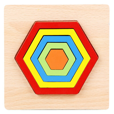Fidtoy Wooden Jigsaw Puzzle for Toddlers – Montessori Educational Shape Learning Toy for Kids Ages 1-6