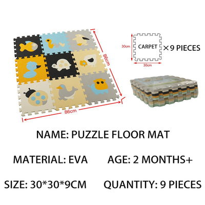 Tapis de sol éducatif en mousse avec puzzles d'animaux