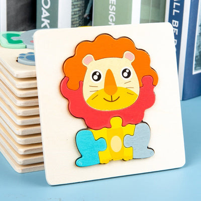 Fidtoy Lot de 6 puzzles en bois jouets d'apprentissage Montessori