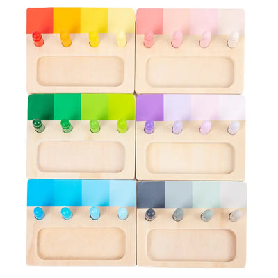 Juegos de paletas a juego con clavijas de color degradado