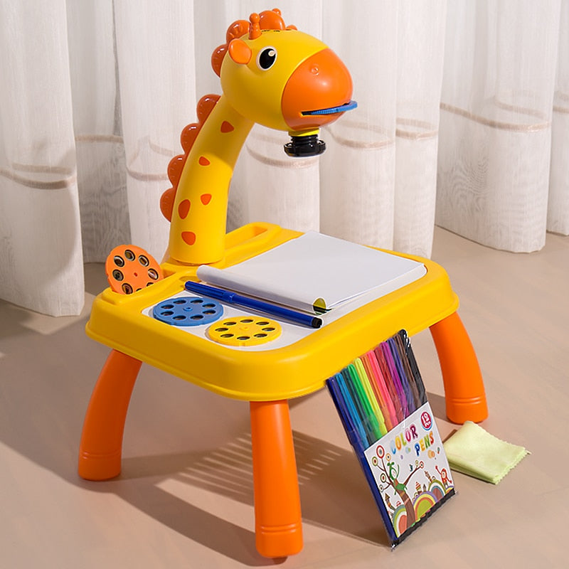 Fidtoy Kids Drawing Projector Table Art Tracing Toy with Markers and 72 Pictures