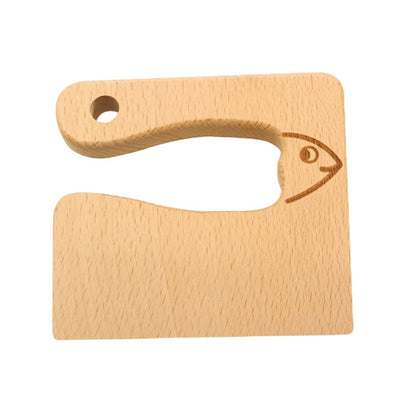 Fidtoy Montessori Wooden Chopper for Kids Toddler Kitchen Tool