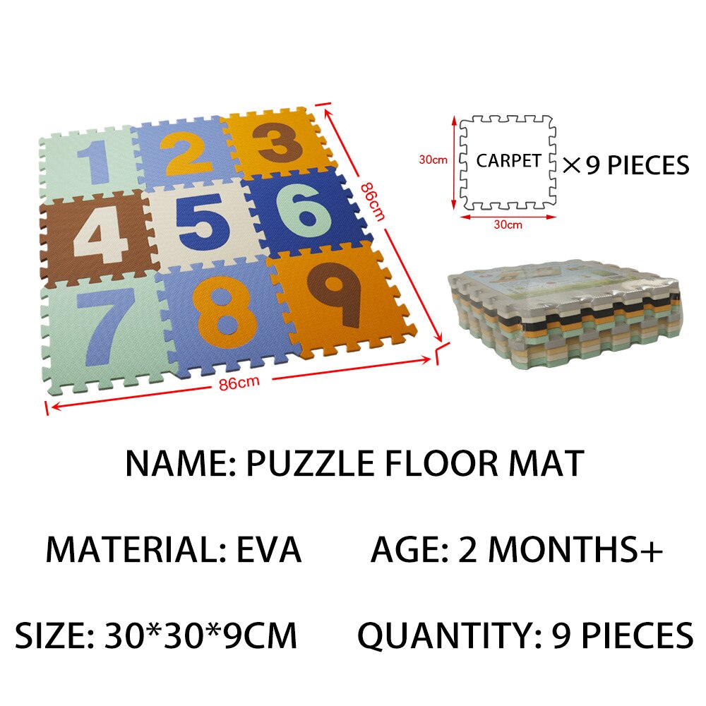Tapis de sol éducatif en mousse avec puzzles d'animaux