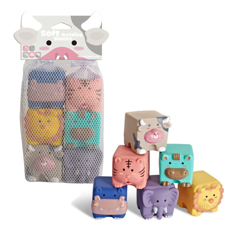 Fidtoy Silicone Baby Building Blocks – Soft Stacking Sensory Toys for Babies & Toddlers