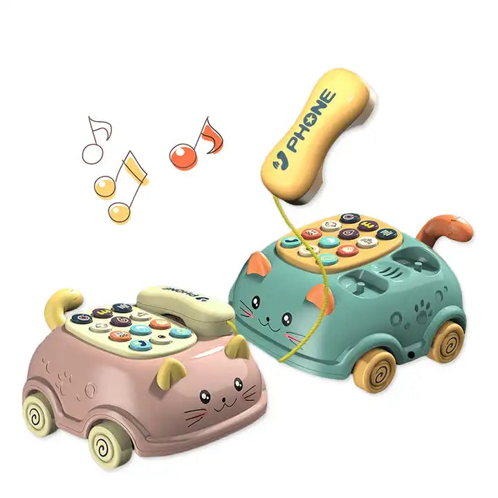 Fidtoy Interactive Toy Phone Car for Toddlers Learning Toy with Sounds and Pretend Play
