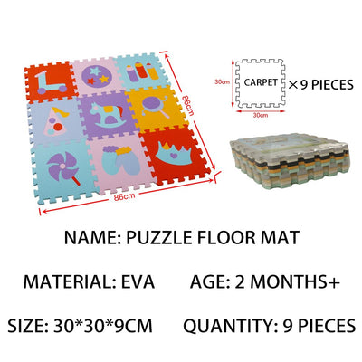 Tapis de sol éducatif en mousse avec puzzles d'animaux
