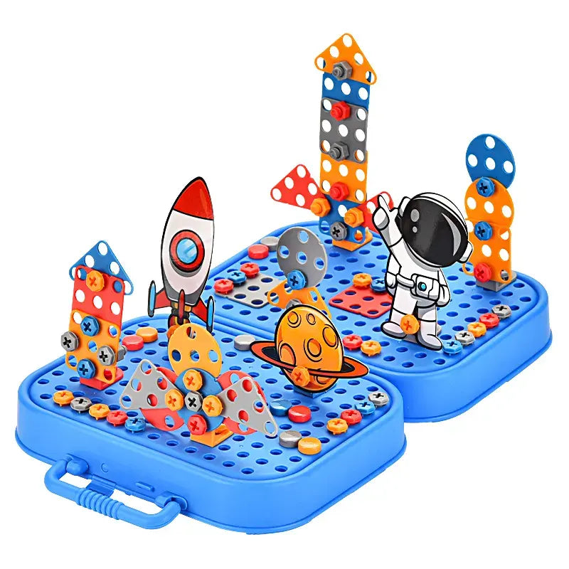 Fidtoy Unicorn Construction Building Set with Electric Screwdriver – 228 PCS Portable STEM Building Toy for Kids 3+