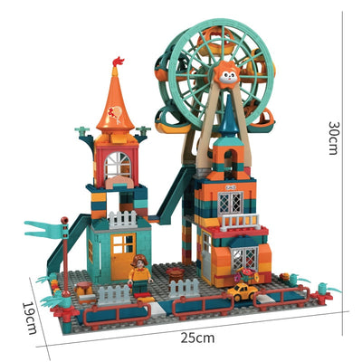 Fidtoy Building Blocks Car Run Set – Marble Run Track STEM Construction Toy for Kids