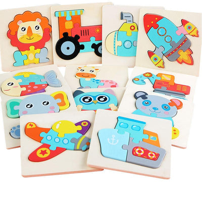 Fidtoy Montessori Wooden Puzzle Set for Toddlers – Educational Fine Motor Skills Learning Toy
