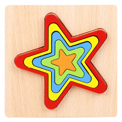 Fidtoy Wooden Jigsaw Puzzle for Toddlers – Montessori Educational Shape Learning Toy for Kids Ages 1-6