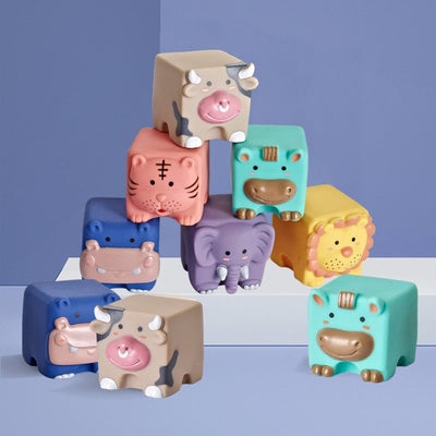 Fidtoy Silicone Baby Building Blocks – Soft Stacking Sensory Toys for Babies & Toddlers