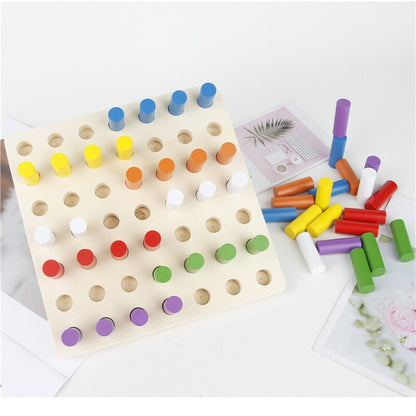 Wooden Montessori Peg Board Educational Toy