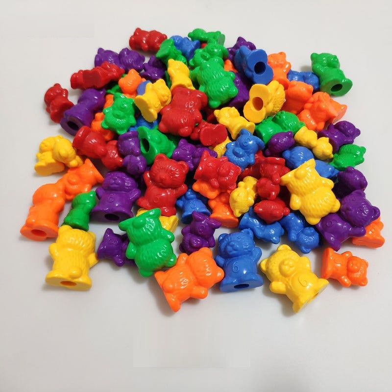 Rainbow Weight Counting Bear With Stacking Cups
