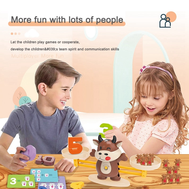 Fidtoy Balancing Scale Learning Educational Toy – Montessori Math Game for Preschool Kids