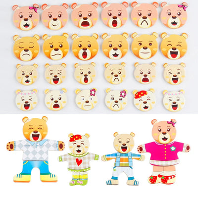 Jouets puzzle en bois Montessori Animaux pour enfants - Jouet éducatif pour bébés et enfants