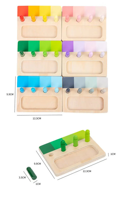 Juegos de paletas a juego con clavijas de color degradado