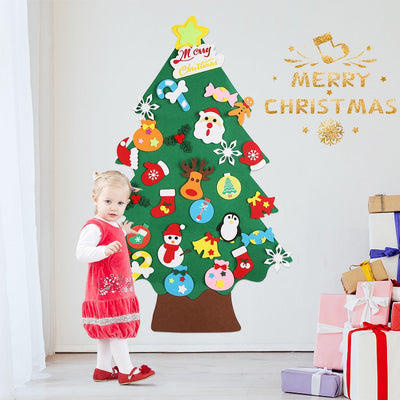 Sapin de Noël en feutre avec 32 pièces
