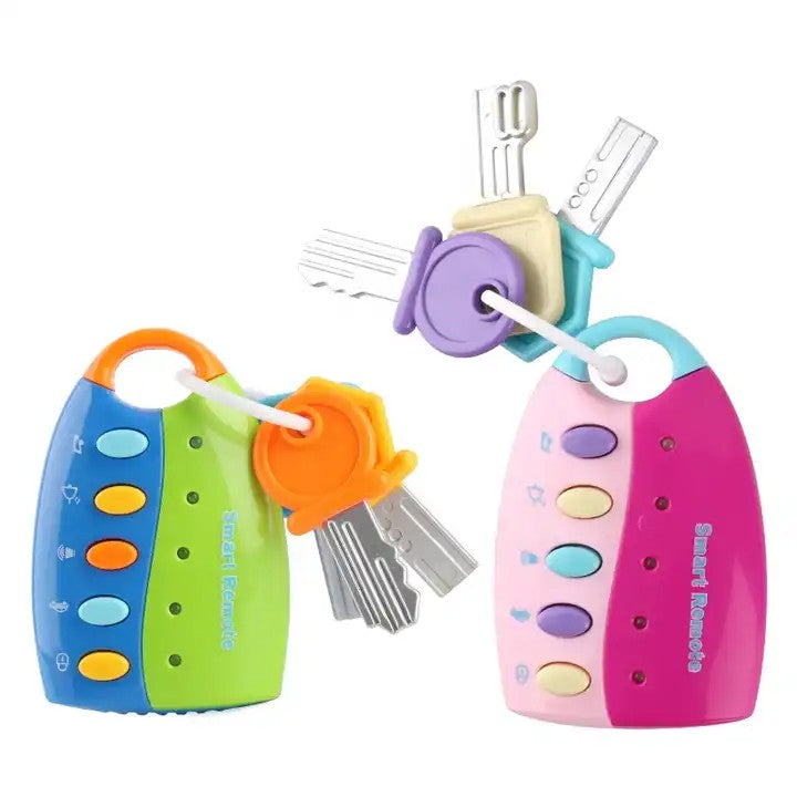 Fidtoy Musical Car Key Toy for Toddlers – Interactive Baby Car Remote Toy with Lights, Sounds & 10 Songs for Early Learning Play