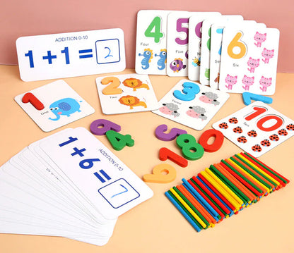 Montessori Wooden Counting Sticks 1-10 Maths and Numbers Activity Set