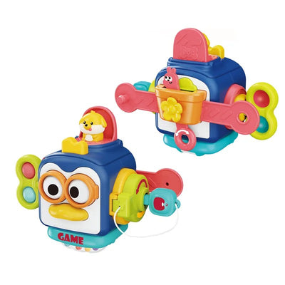 Fidtoy Montessori Busy Activity Cube for Babies – Sensory Travel Toy for Fine Motor Learning and Toddler Development