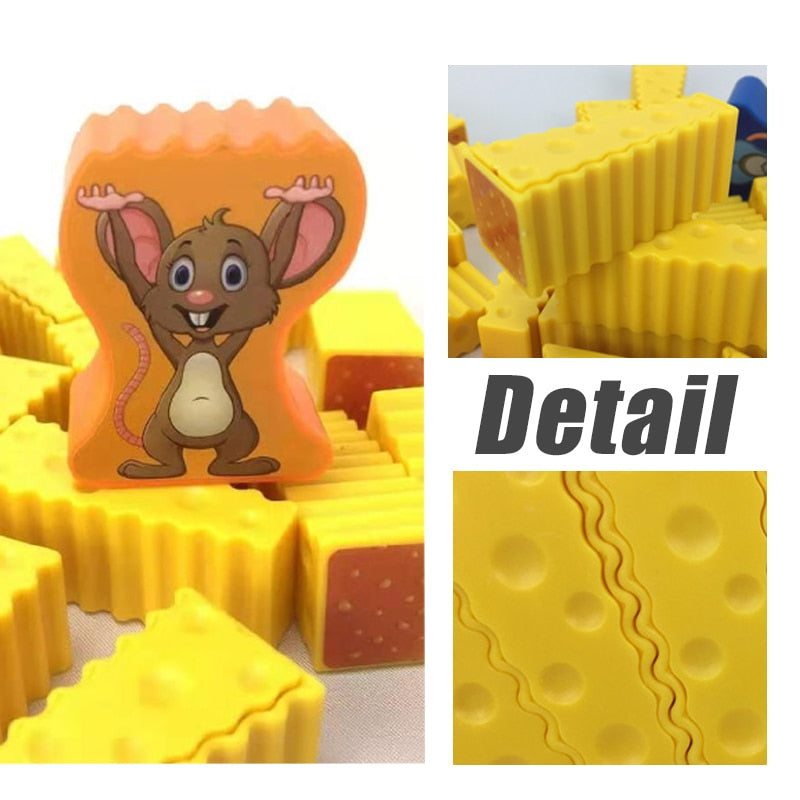 Cheese And Mouse Stacking Building Blocks Game