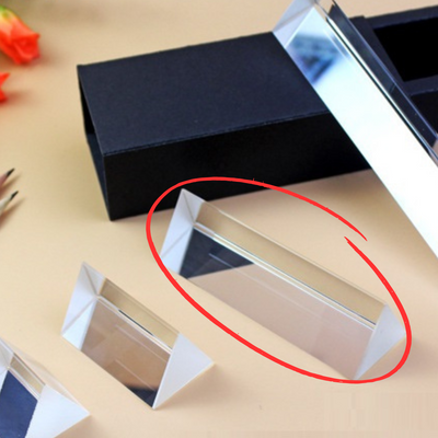 Prisma Triangular Triple de Cristal Óptico Educativo para Enseñanza de Física Espectro de Luz 5cm o 10cm