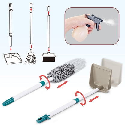Household Cleaning Play Set with Broom Bucket Soap Bin Wet Floor Sign Dustpan Brush and Much More Included Great Fun for Kids