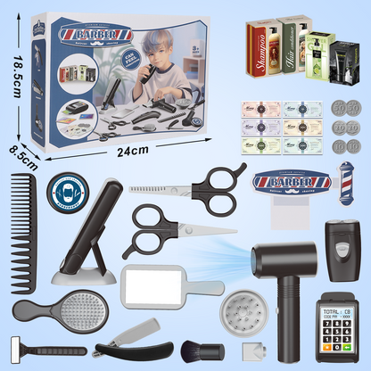 37 PCS Stylist Hairdresser Hairdresser Role Play Set Hairdressing Set with Hair Dryer Electric Hair Clippers Razors Accessories Toys for Kids