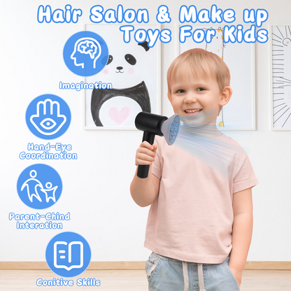37 PCS Stylist Hairdresser Hairdresser Role Play Set Hairdressing Set with Hair Dryer Electric Hair Clippers Razors Accessories Toys for Kids