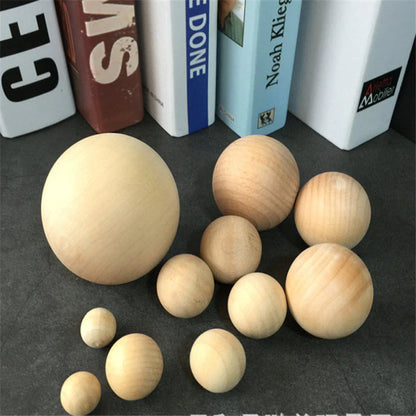 Solid Wood Ball Craft DIY Decroative Wooden Sphere Spherical Size 20mm 30mm 40mm 50mm 70mm